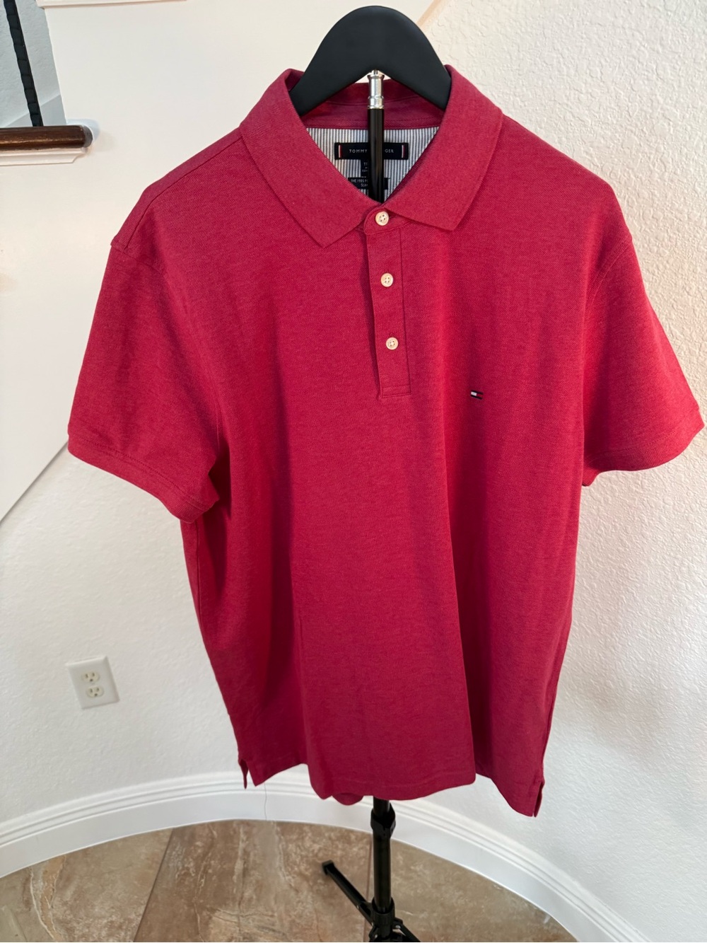Tommy Hilfiger Men's Red Short-Sleeve Polo